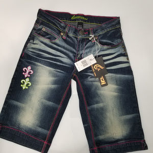 Girl Evolution Jeans Shorts Embroidered Sz 5/6